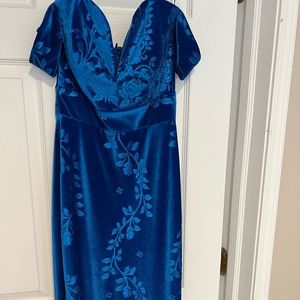Velvet blue maxi dress
